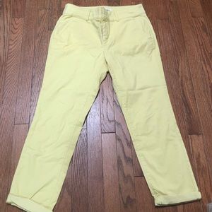 LOFT yellow cotton boot cut jeans